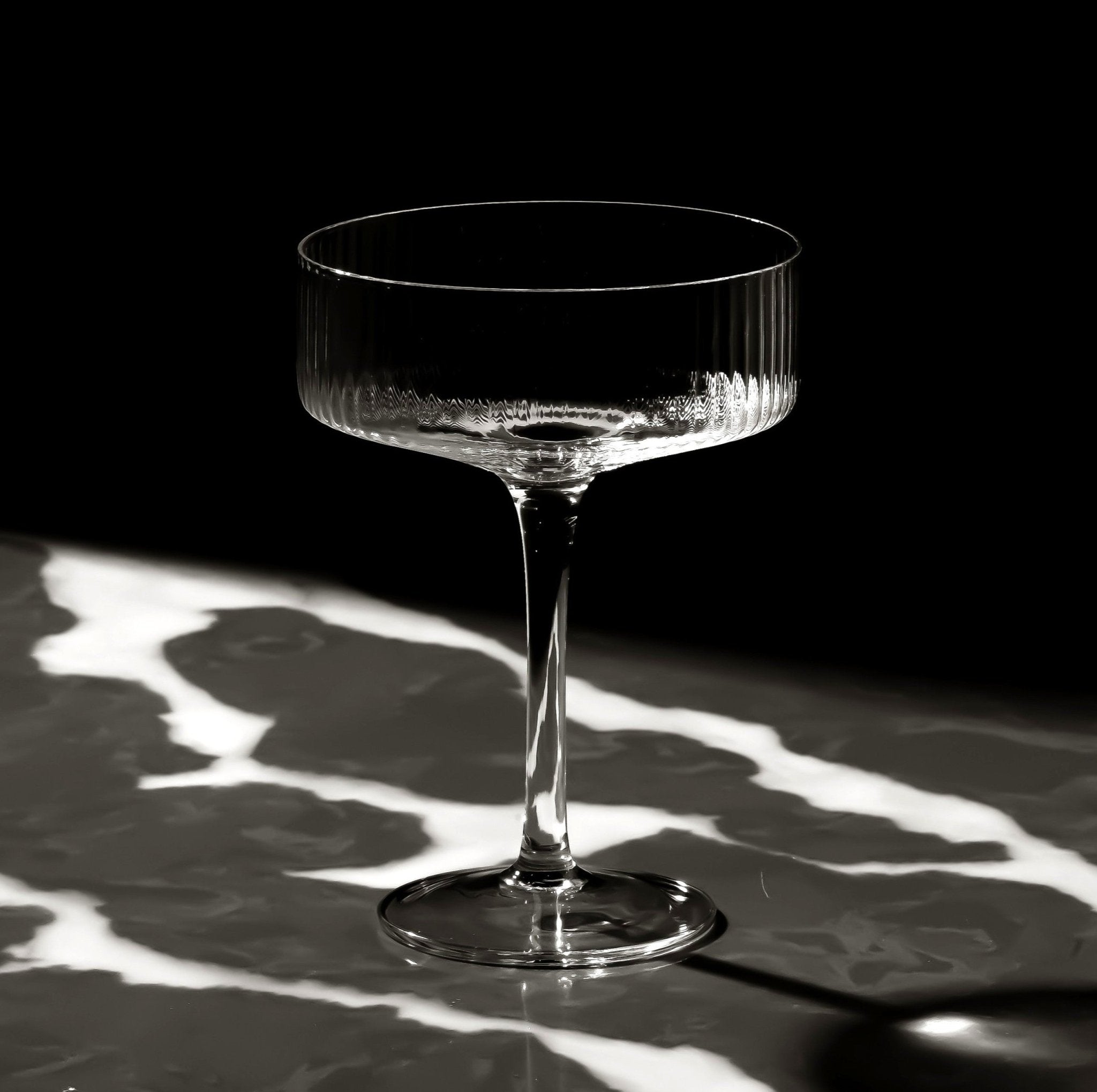 Clear Ribbed Martini Coupe Glass 9.5oz - (Set of 2, 4, or 6) - POPvault