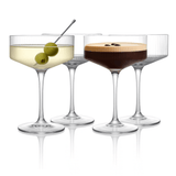 Clear Ribbed Martini Coupe Glass 9.5oz - (Set of 2, 4, or 6) - POPvault