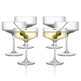 Clear Ribbed Martini Coupe Glass 9.5oz - (Set of 2, 4, or 6) - POPvault