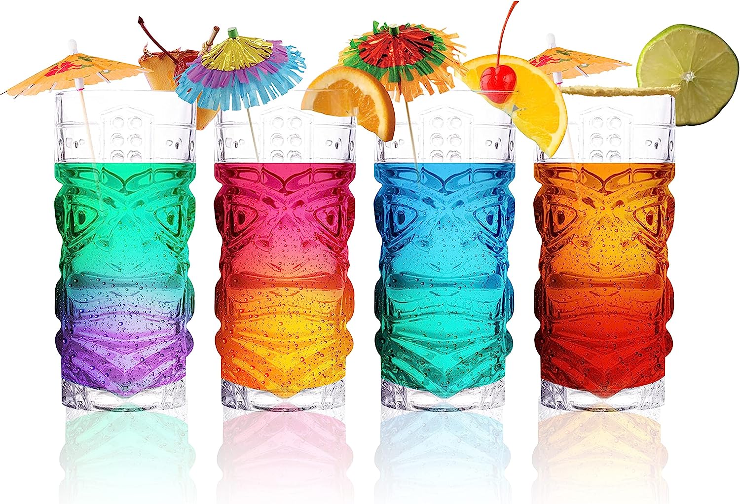 Clear Tiki Glasses, Set of 4 or 6 - 450 ML - POPvault
