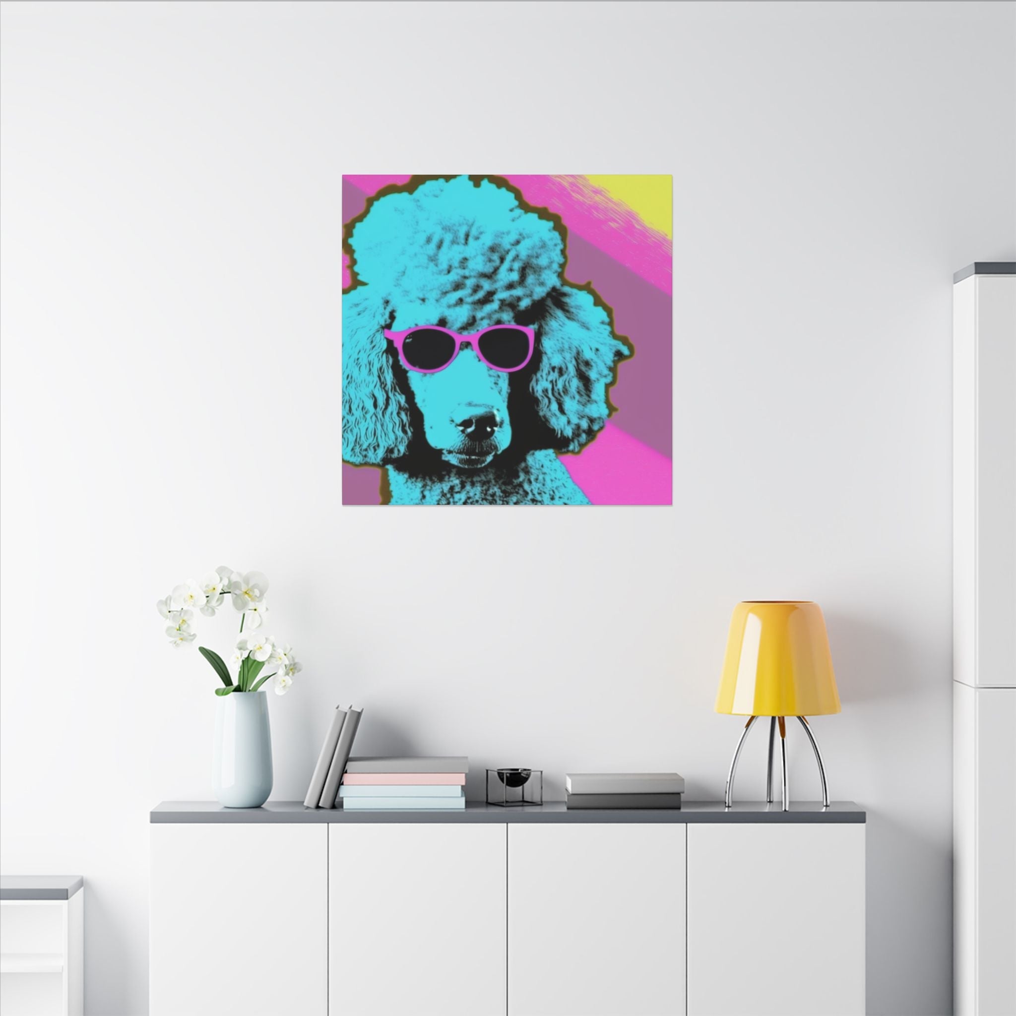 Colorful Pop Art Canvas Print - Fabulous Poodle Unique Wall Decor - POPvault