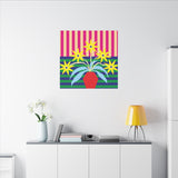 Colorful Pop Art Canvas Print - Flowers In Vase Unique Wall Decor - POPvault