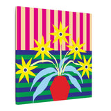 Colorful Pop Art Canvas Print - Flowers In Vase Unique Wall Decor - POPvault