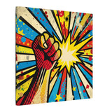 Colorful Pop Art Canvas Print - Power To The People Unique Wall Decor - POPvault
