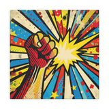 Colorful Pop Art Canvas Print - Power To The People Unique Wall Decor - POPvault