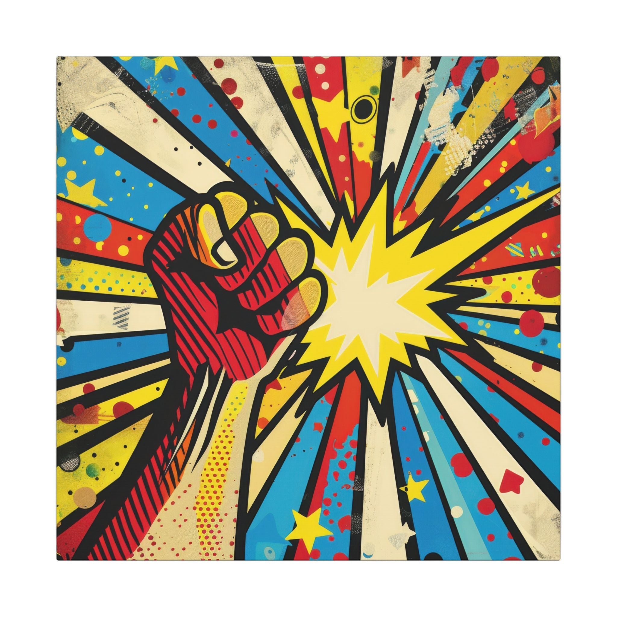 Colorful Pop Art Canvas Print - Power To The People Unique Wall Decor - POPvault