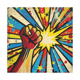 Colorful Pop Art Canvas Print - Power To The People Unique Wall Decor - POPvault