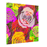 Colorful Pop Art Canvas Print - Rose Garden Unique Wall Decor - POPvault