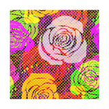 Colorful Pop Art Canvas Print - Rose Garden Unique Wall Decor - POPvault