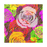 Colorful Pop Art Canvas Print - Rose Garden Unique Wall Decor - POPvault