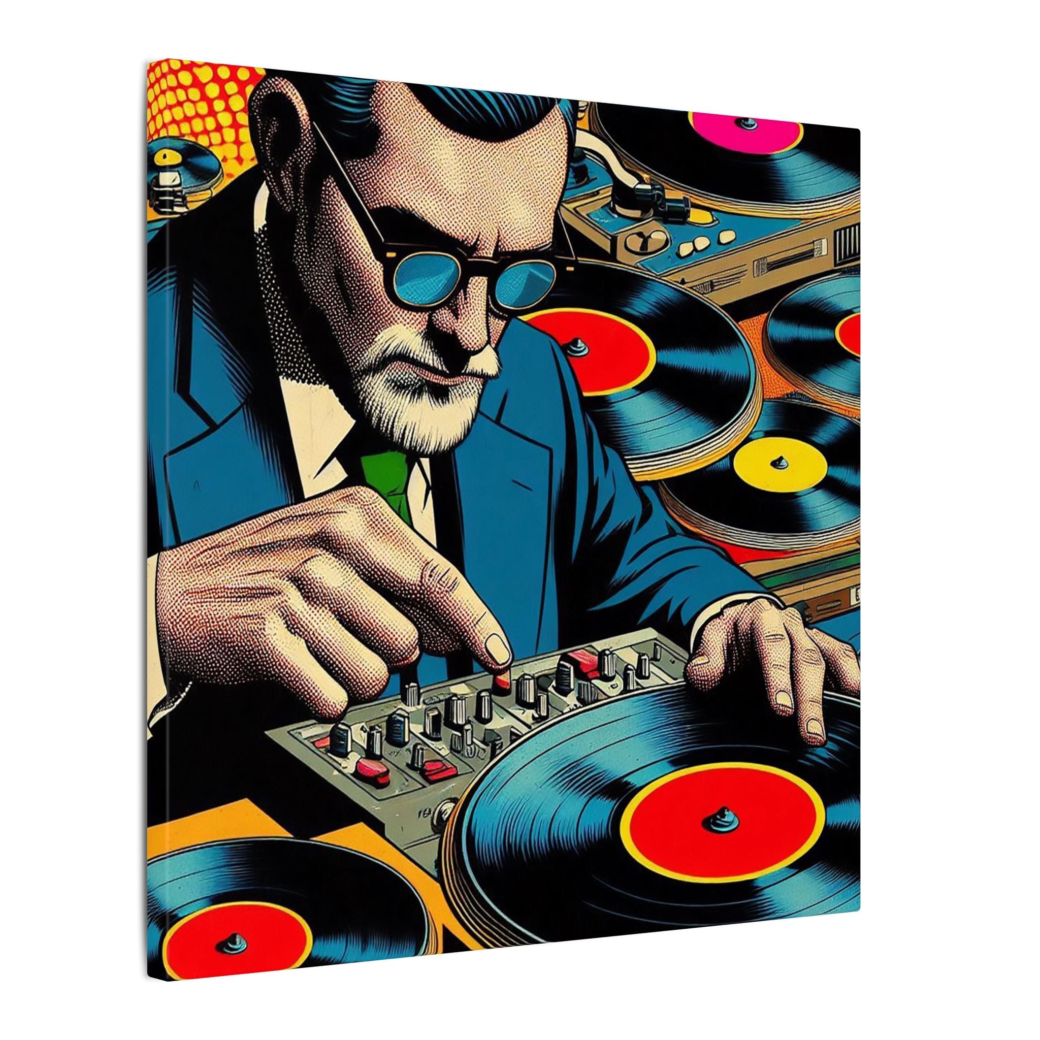 Colorful Pop Art Canvas Print - Sigmund Spinning Unique Wall Decor - POPvault