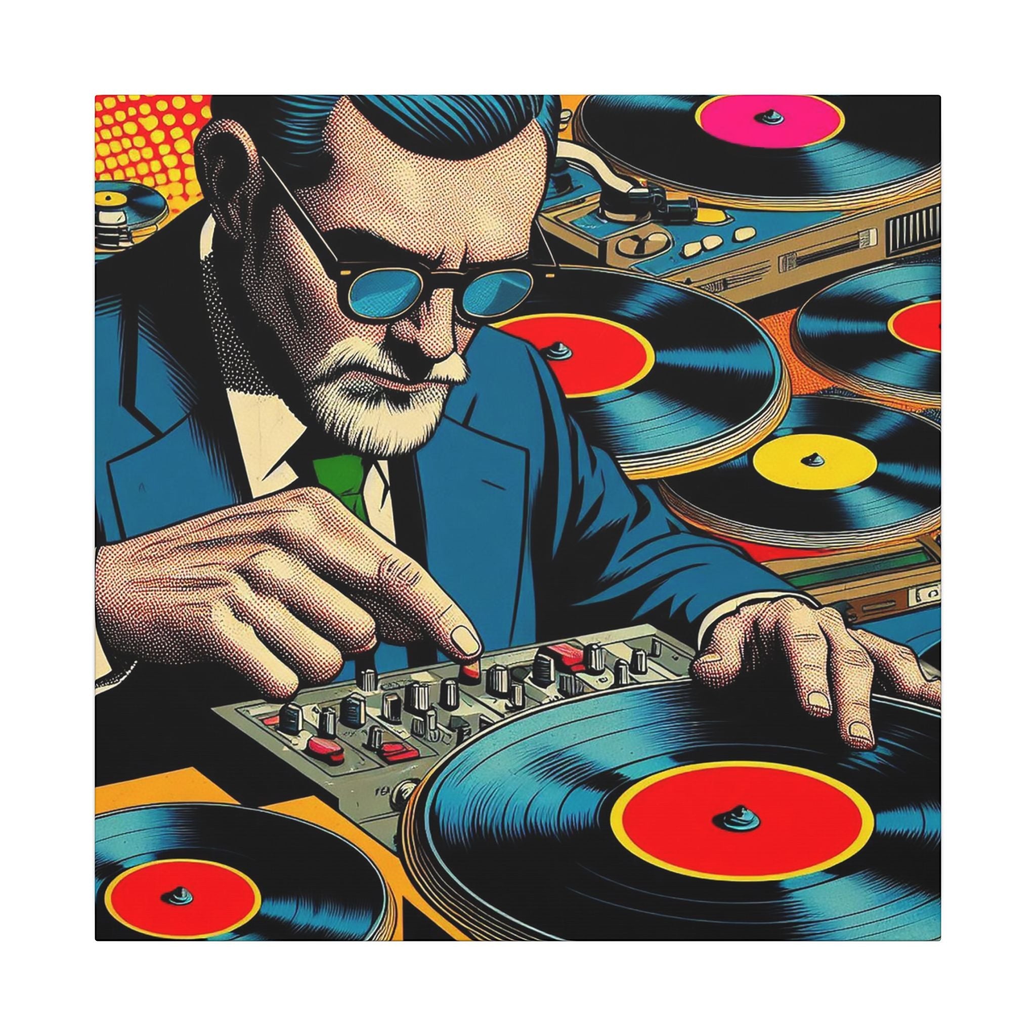 Colorful Pop Art Canvas Print - Sigmund Spinning Unique Wall Decor - POPvault