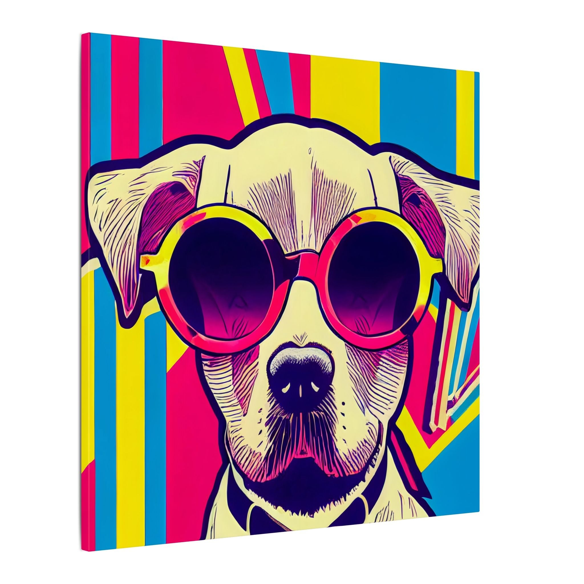 Colorful Pop Art Canvas Print - Too Cool Pooch Unique Wall Decor - POPvault