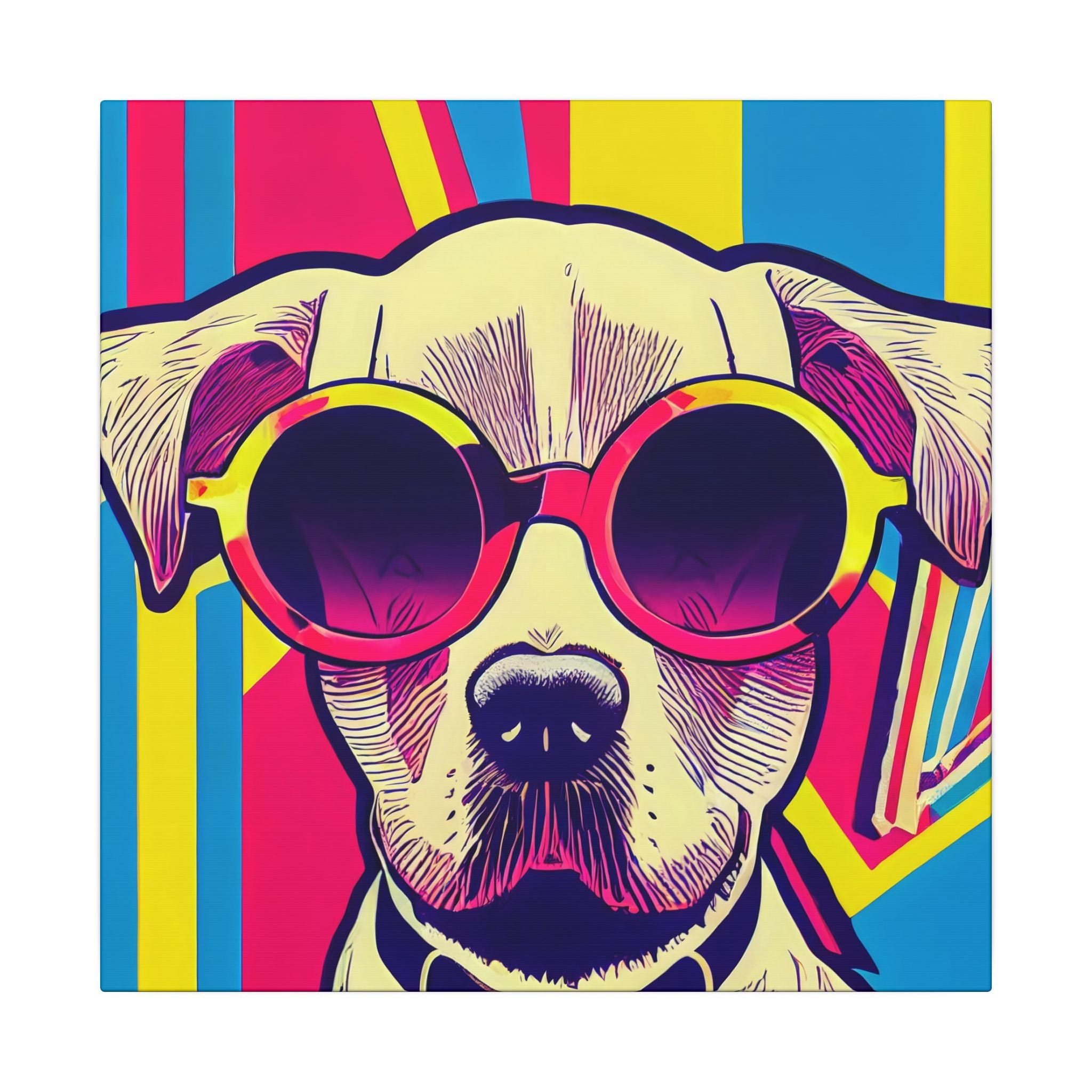 Colorful Pop Art Canvas Print - Too Cool Pooch Unique Wall Decor - POPvault