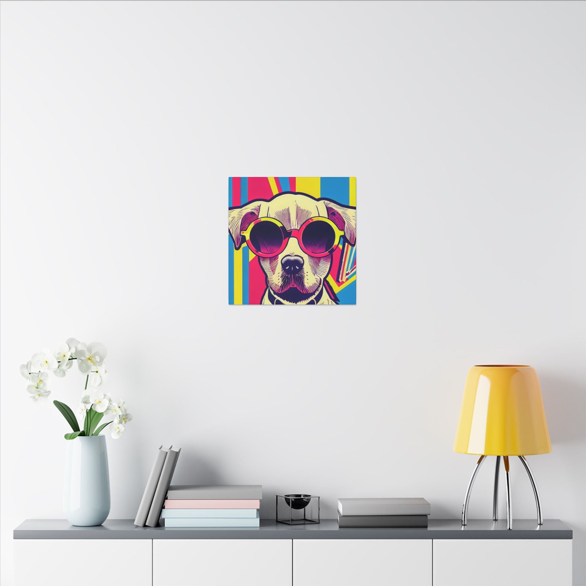 Colorful Pop Art Canvas Print - Too Cool Pooch Unique Wall Decor - POPvault