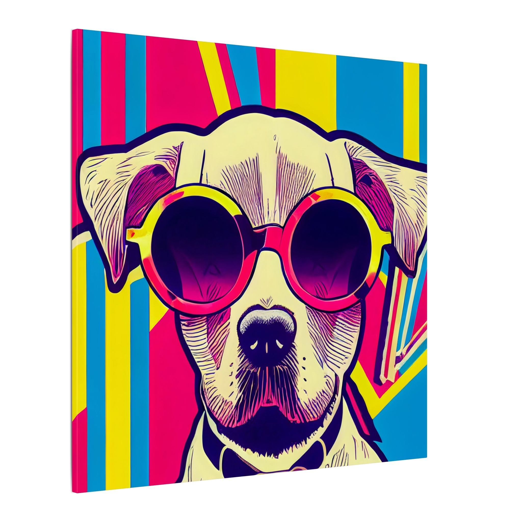 Colorful Pop Art Canvas Print - Too Cool Pooch Unique Wall Decor - POPvault
