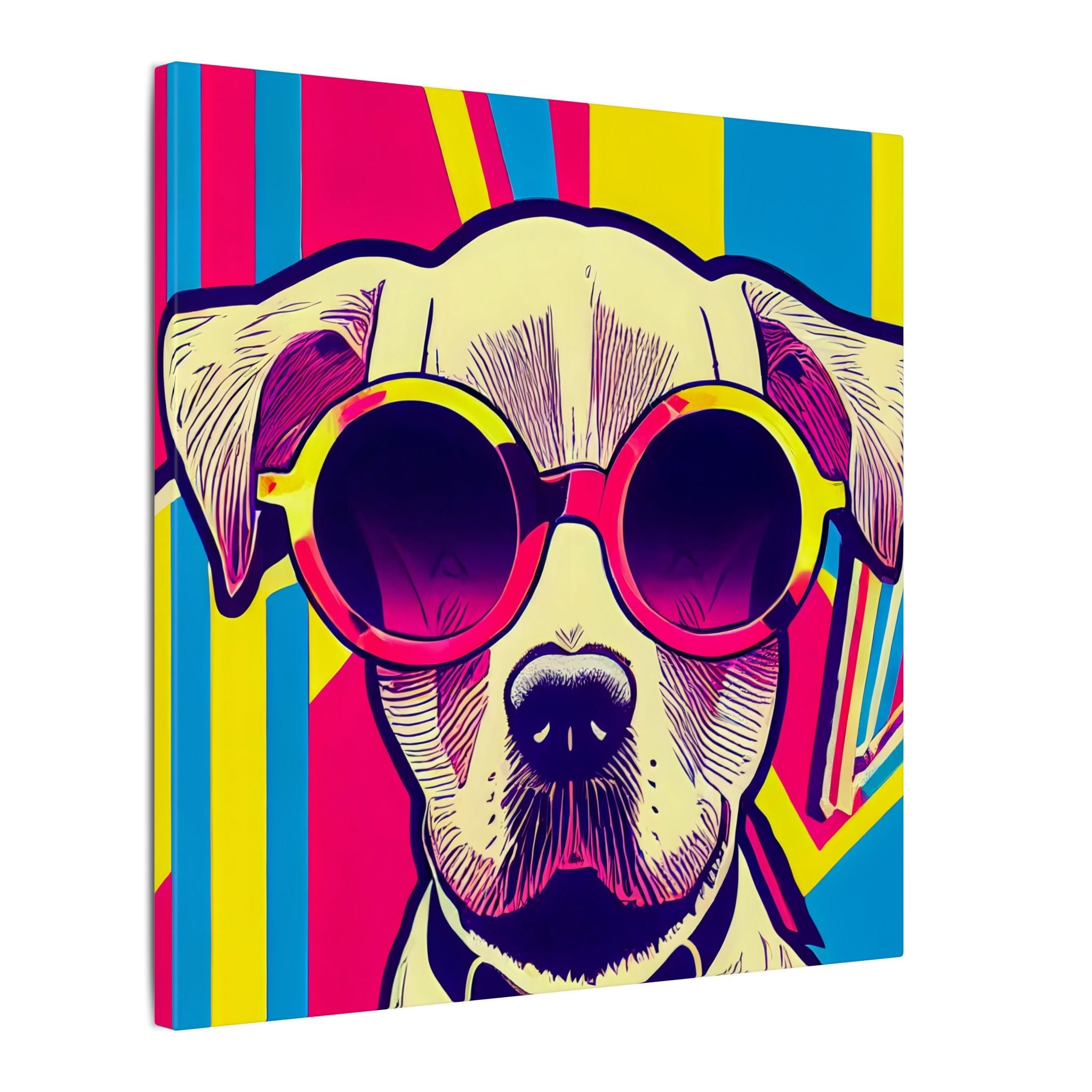 Colorful Pop Art Canvas Print - Too Cool Pooch Unique Wall Decor - POPvault