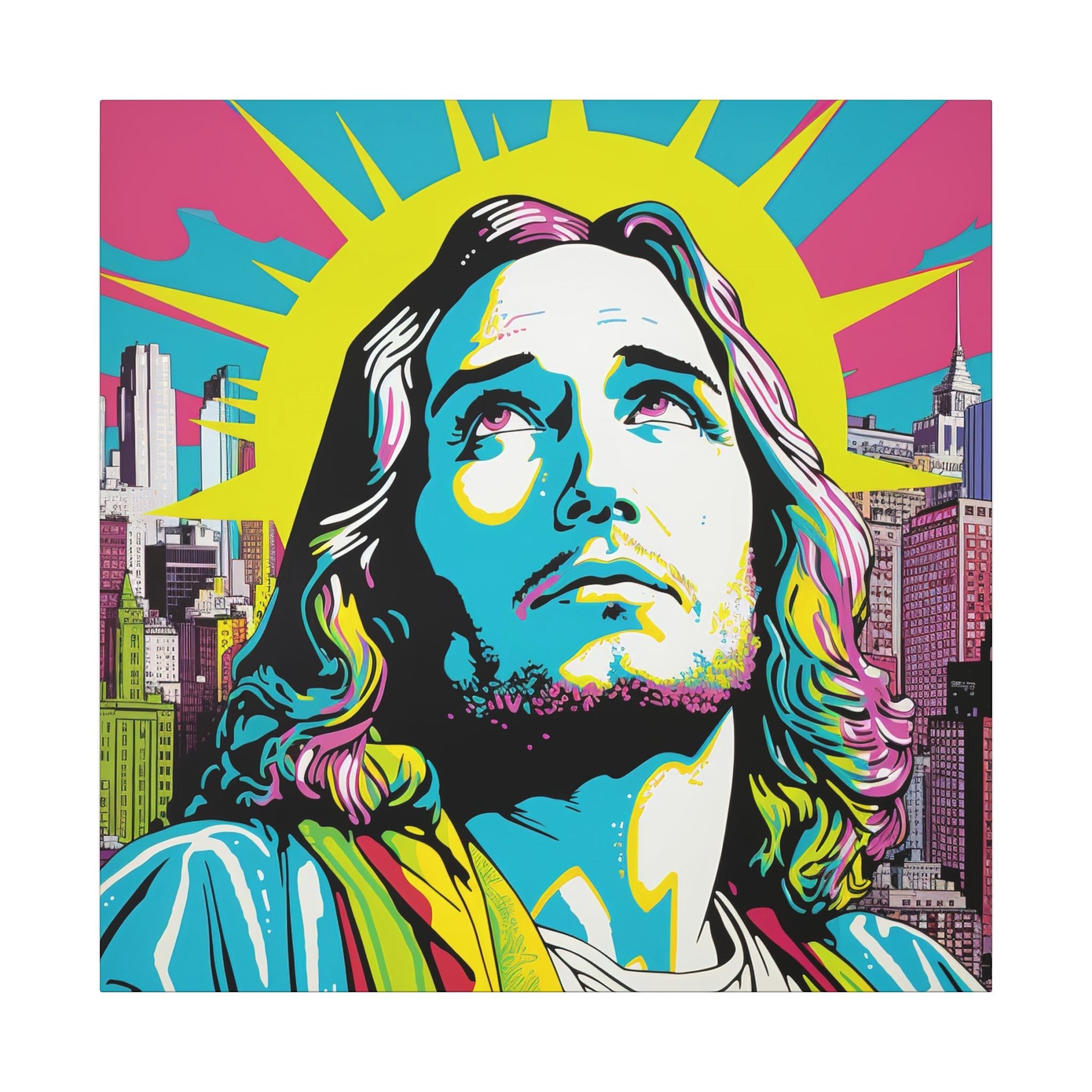 Colorful Pop Art Canvas Print - Watching Over Us Unique Wall Decor - POPvault