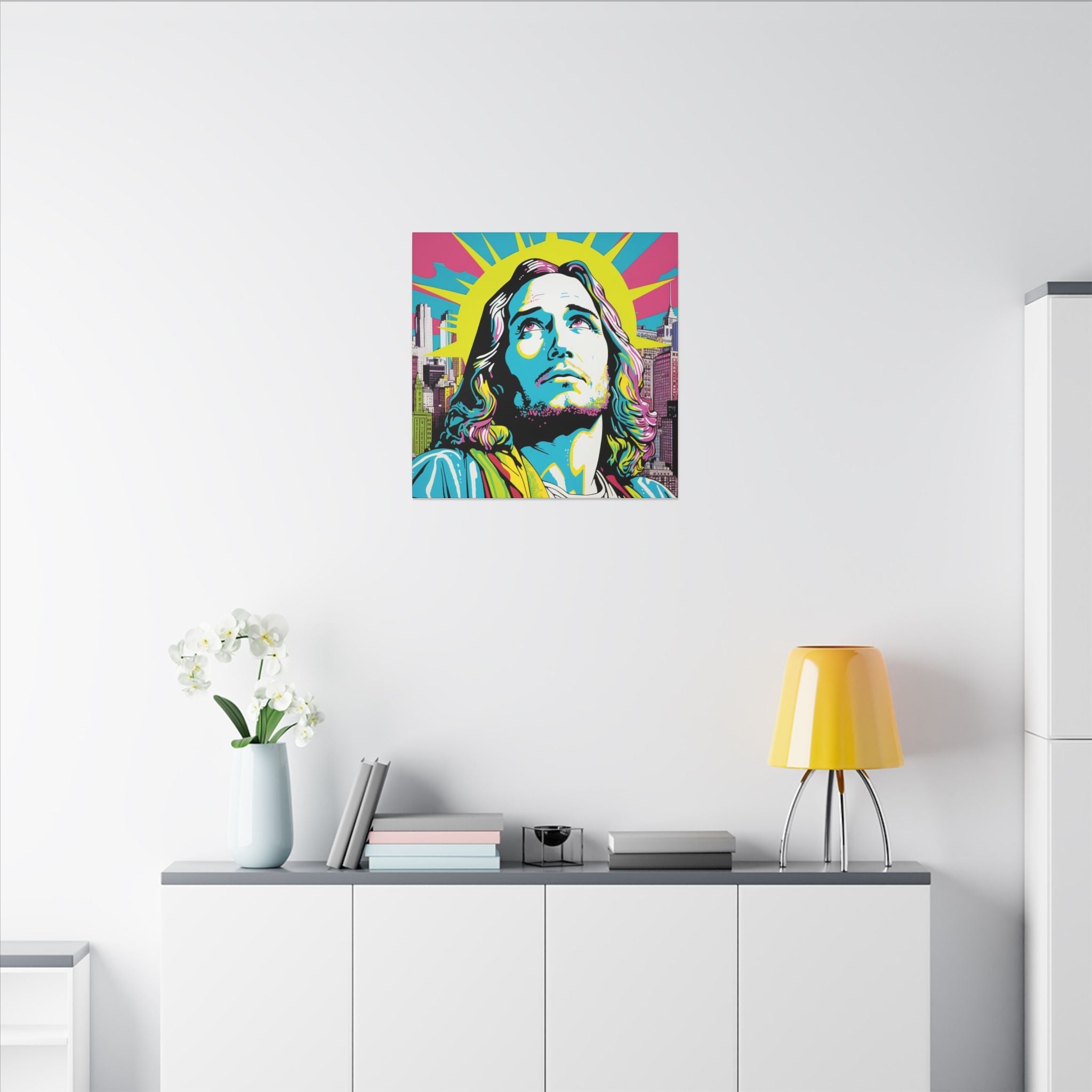Colorful Pop Art Canvas Print - Watching Over Us Unique Wall Decor - POPvault