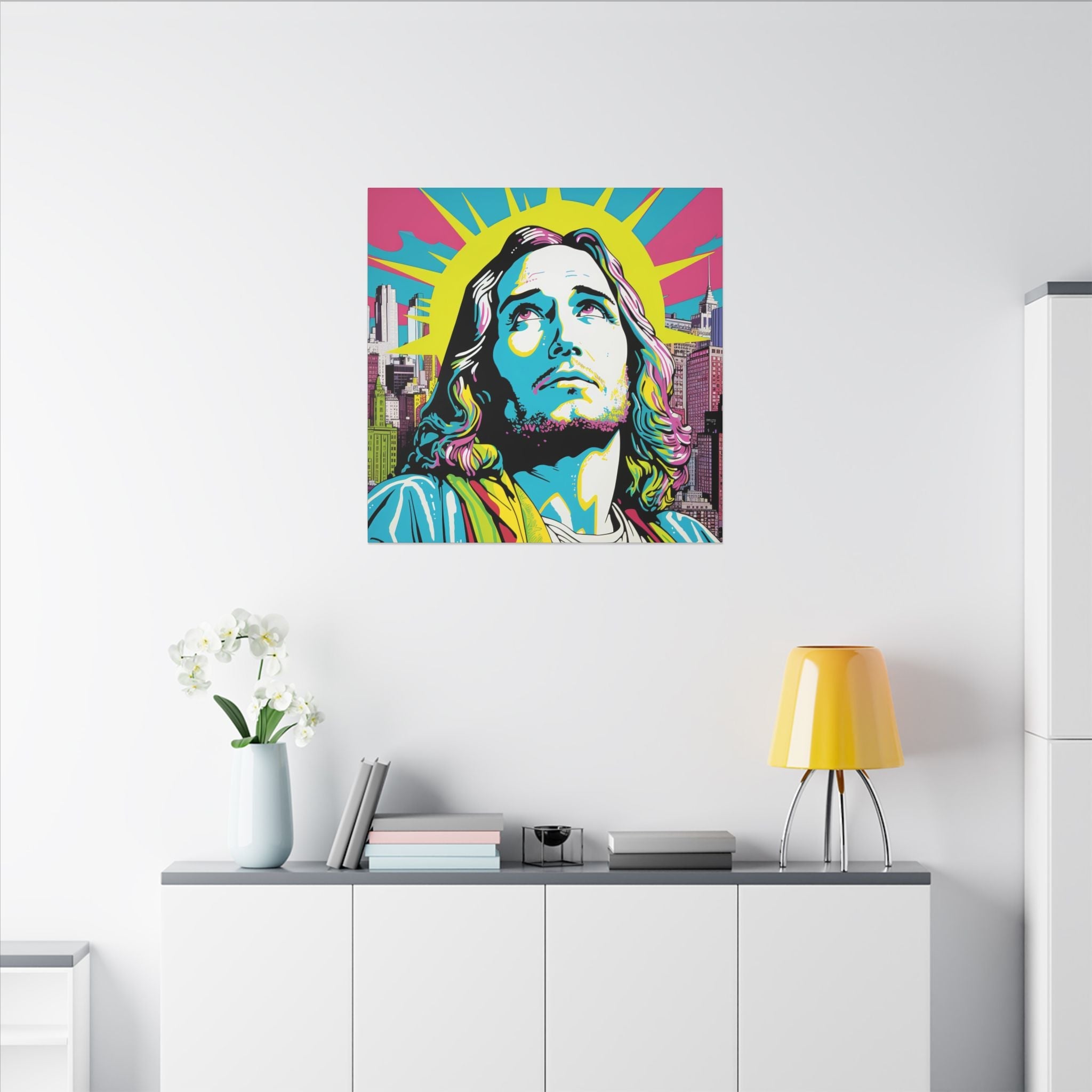 Colorful Pop Art Canvas Print - Watching Over Us Unique Wall Decor - POPvault