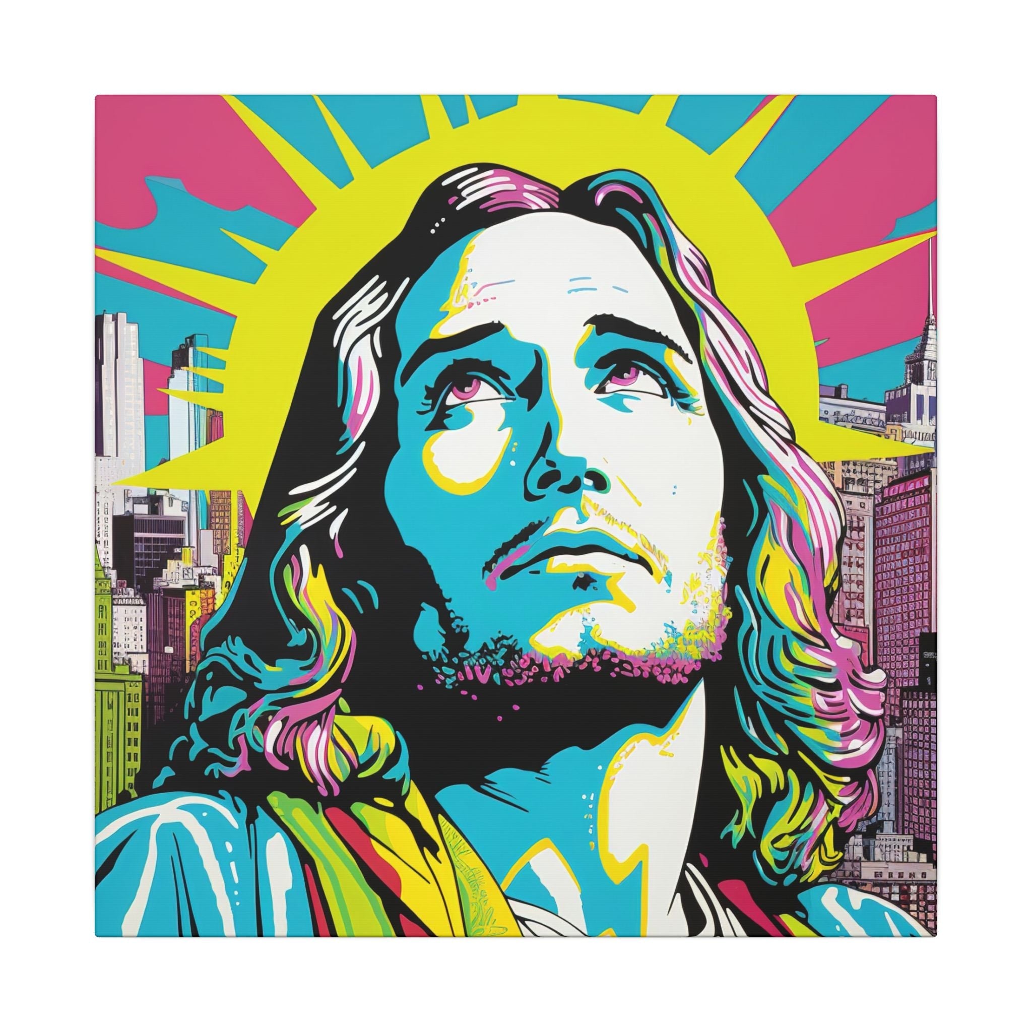 Colorful Pop Art Canvas Print - Watching Over Us Unique Wall Decor - POPvault