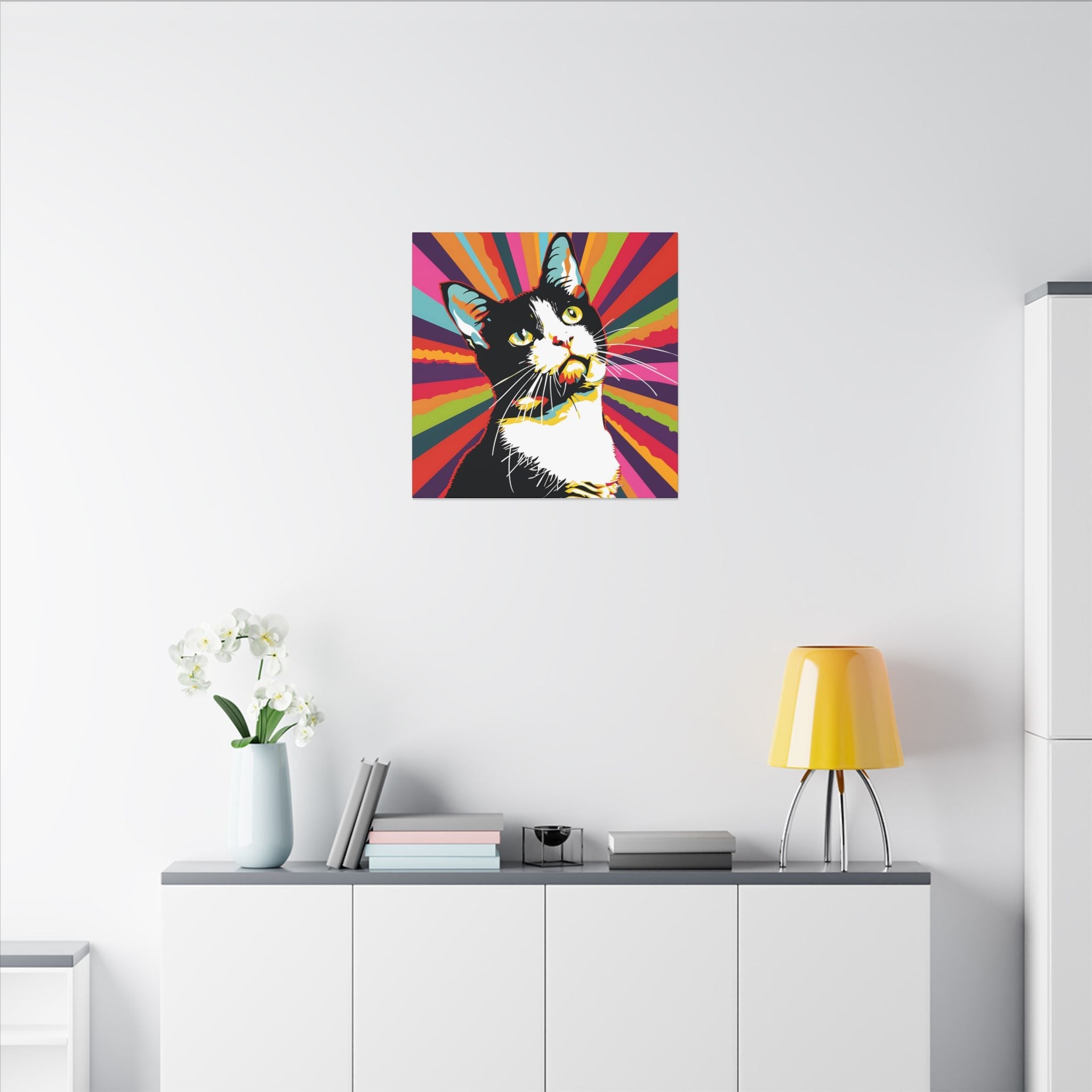 Colorful Pop Art Canvas Print - What's New Pussycat Unique Wall Decor - POPvault