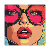 Colorful Pop Art Canvas Print - Woman In Sunglasses Unique Wall Decor - POPvault