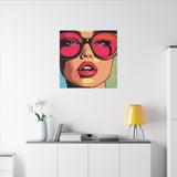 Colorful Pop Art Canvas Print - Woman In Sunglasses Unique Wall Decor - POPvault