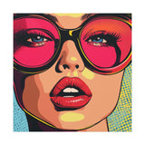 Colorful Pop Art Canvas Print - Woman In Sunglasses Unique Wall Decor - POPvault