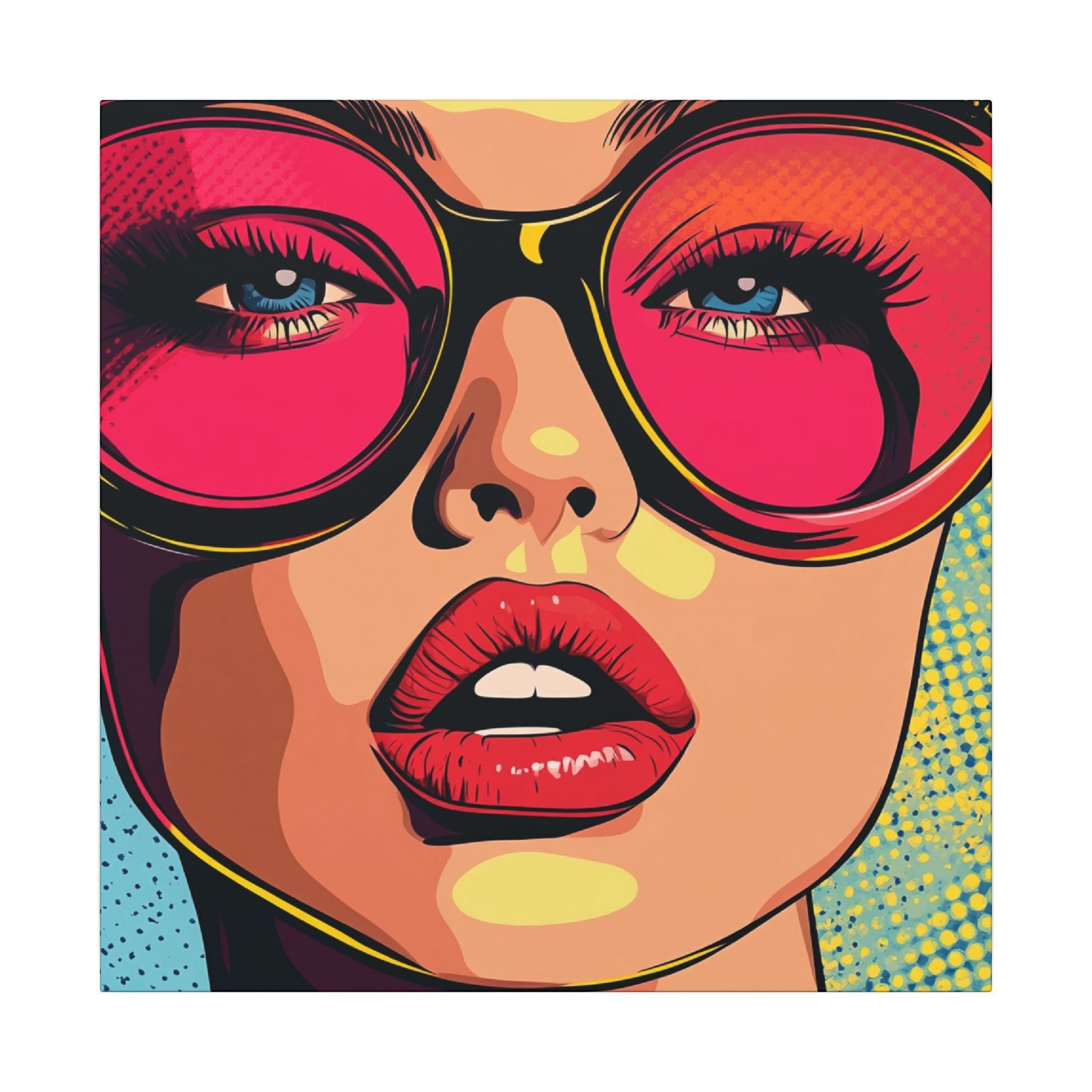 Colorful Pop Art Canvas Print - Woman In Sunglasses Unique Wall Decor - POPvault