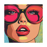 Colorful Pop Art Canvas Print - Woman In Sunglasses Unique Wall Decor - POPvault