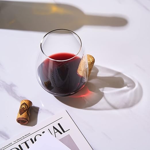 Cork Stuck In The Glass 19.6 Oz. Stemless Wine Glass Single - POPvault