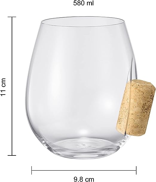 Cork Stuck In The Glass 19.6 Oz. Stemless Wine Glass Single - POPvault