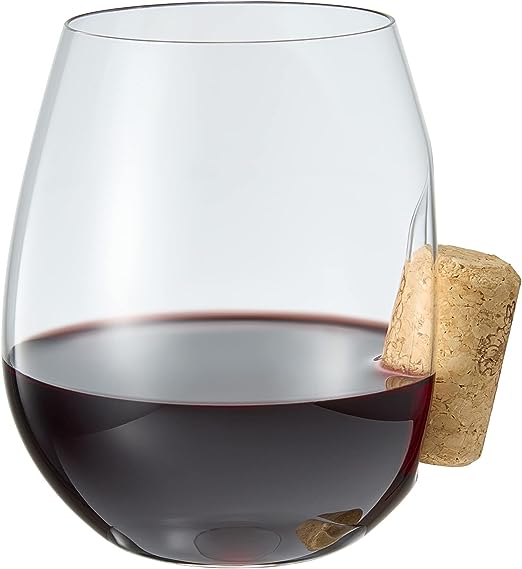 Cork Stuck In The Glass 19.6 Oz. Stemless Wine Glass Single - POPvault