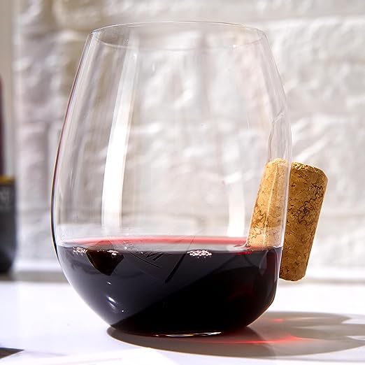 Cork Stuck In The Glass 19.6 Oz. Stemless Wine Glass Single - POPvault