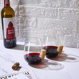 Cork Stuck In The Glass 19.6 Oz. Stemless Wine Glasses (Set of 2) - POPvault