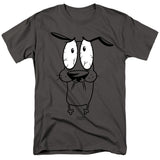 Courage The Cowardly Dog Scared Mens T Shirt Charcoal Officially Licensed - POPvault