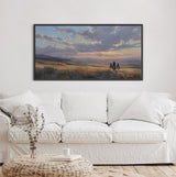 Cowboys in Western Sunset Landscape Wall Art - POPvault
