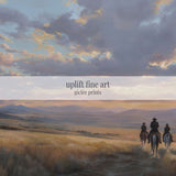 Cowboys in Western Sunset Landscape Wall Art - POPvault