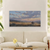 Cowboys in Western Sunset Landscape Wall Art - POPvault