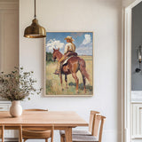 Cowgirl On Horse - Rustic Art - POPvault