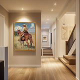 Cowgirl On Horse - Rustic Art - POPvault