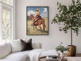 Cowgirl On Horse - Rustic Art - POPvault