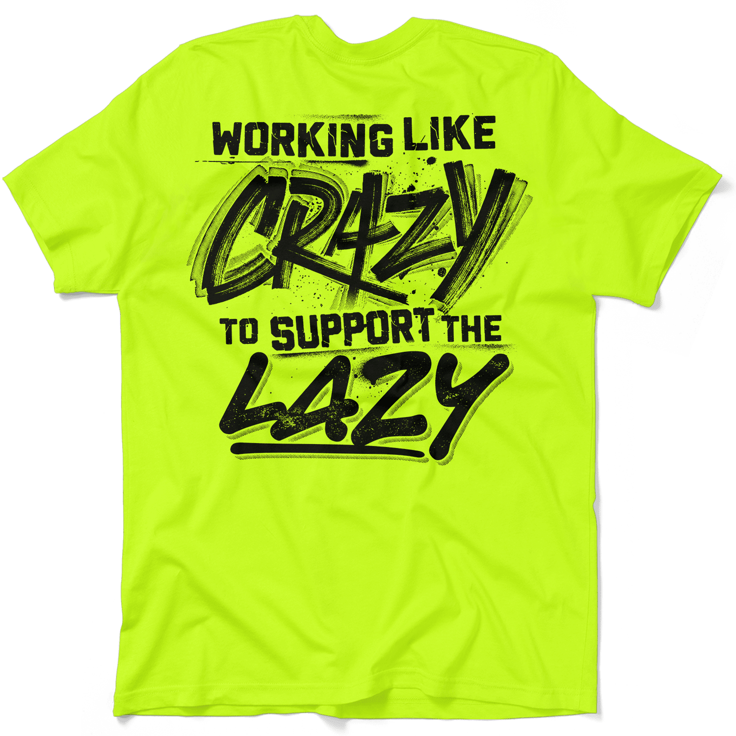 Crazy - Safety Yellow T-Shirt - POPvault