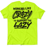 Crazy - Safety Yellow T-Shirt - POPvault