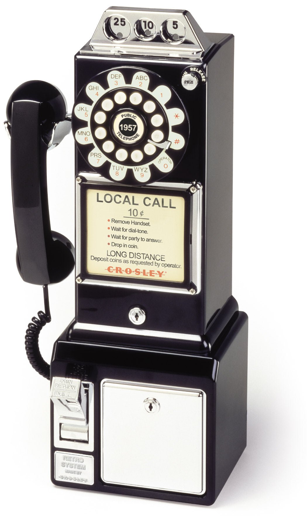 Crosley 1950's Classic Payphone Wall Telephone - POPvault