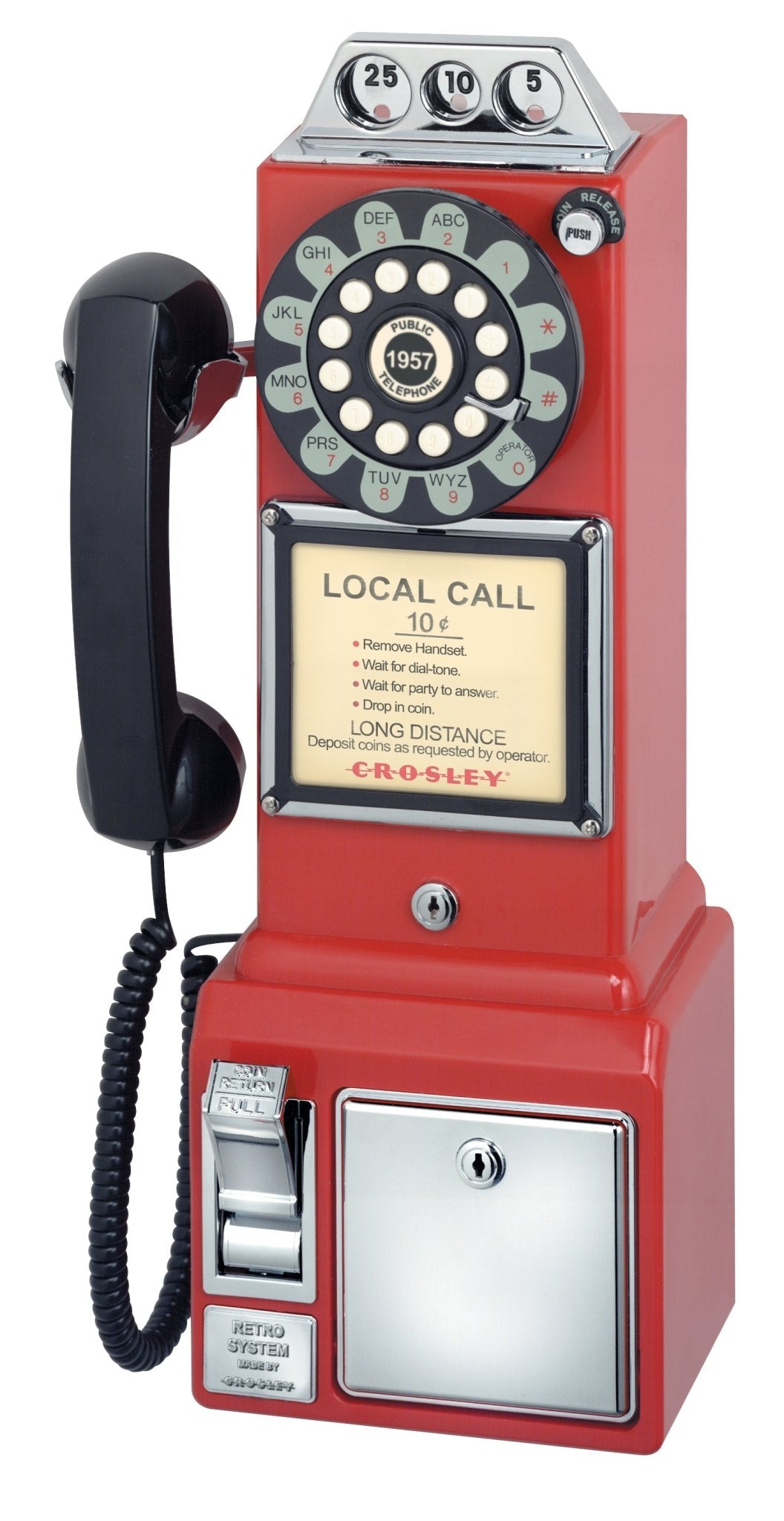Crosley 1950's Classic Payphone Wall Telephone - POPvault