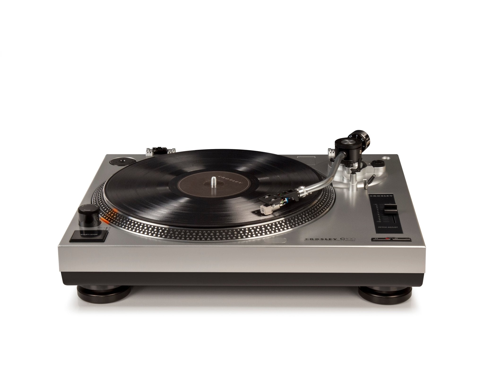 Crosley C100 Turntable - Silver - POPvault