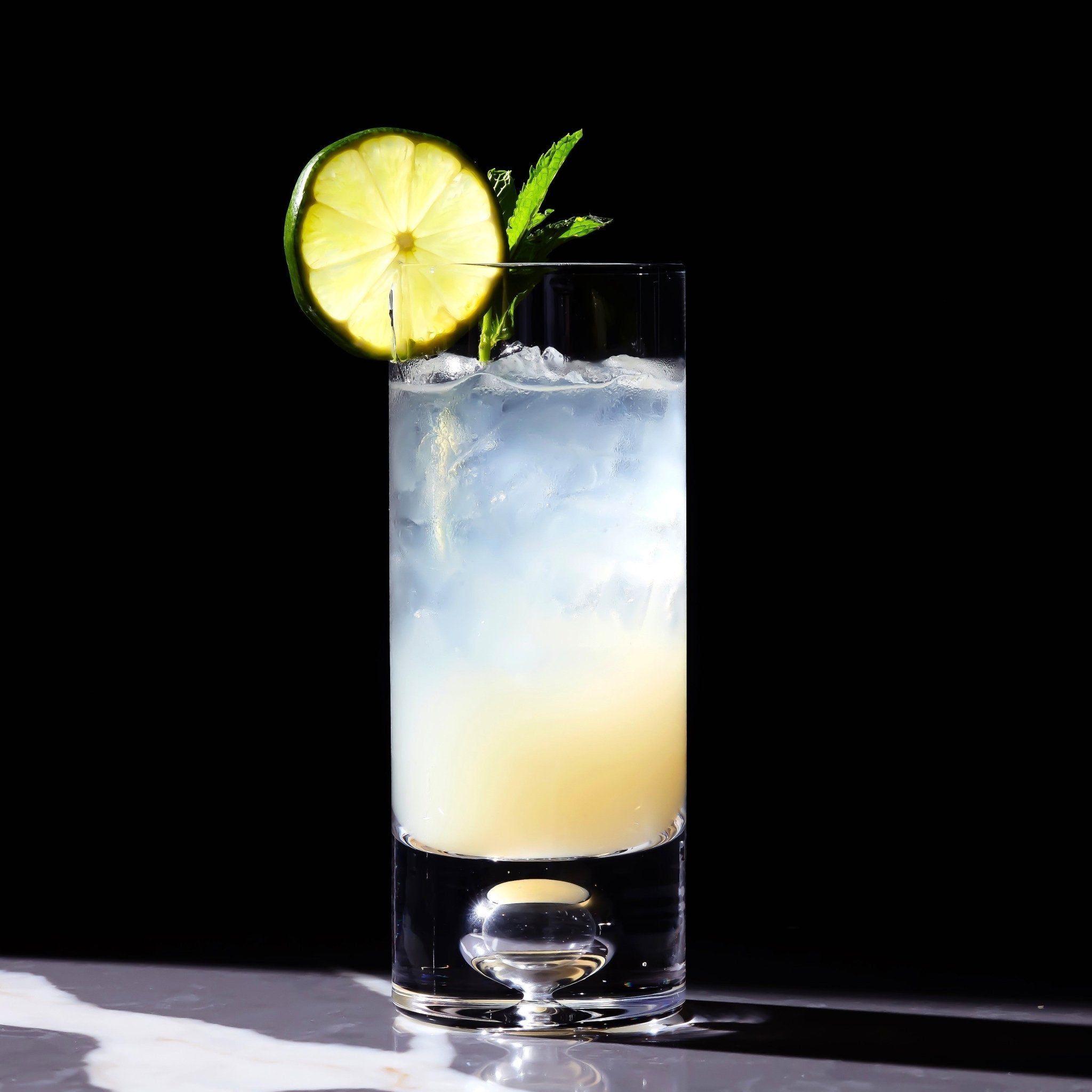 Crystal Bubble Base Collins Glass Highball Tumbler - 12oz - POPvault