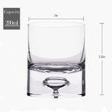 Crystal Bubble Heavy Base Whiskey Glass Tumbler - Set of 4 (9.5oz) - POPvault